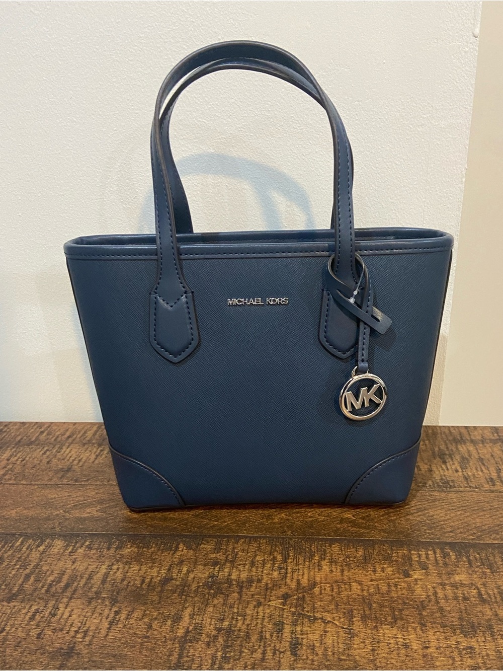 Michael Kors Eva Extra-Small Saffiano Leather Convertible Tote Bag Navy